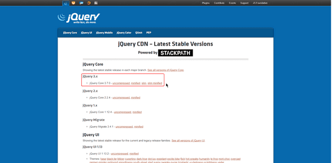 バージョン選択